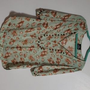 Angie 3/4 chiffon floral top